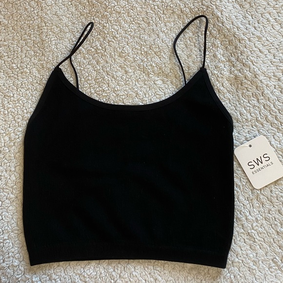 Urban Planet Black Cropped Cami/Tank - Picture 1 of 5
